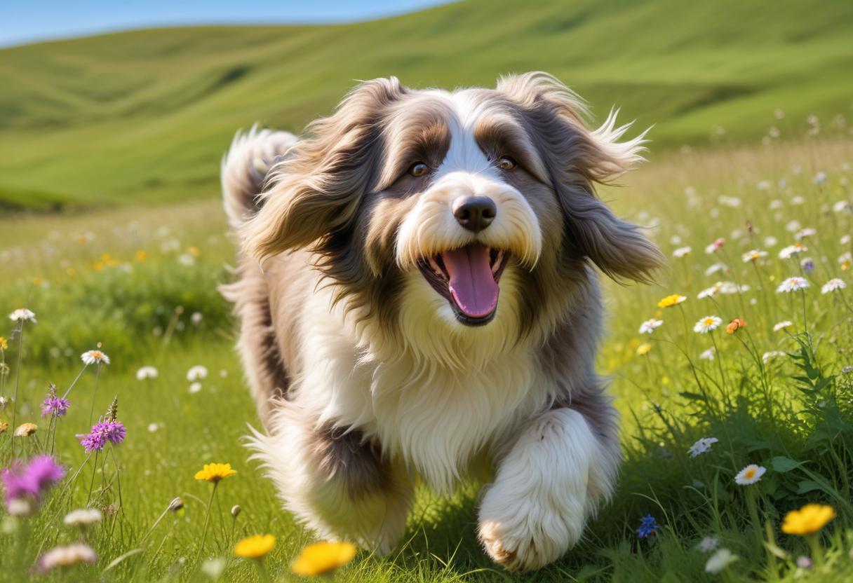 Bearded collie brun – en charmig fyrbent vän illustration